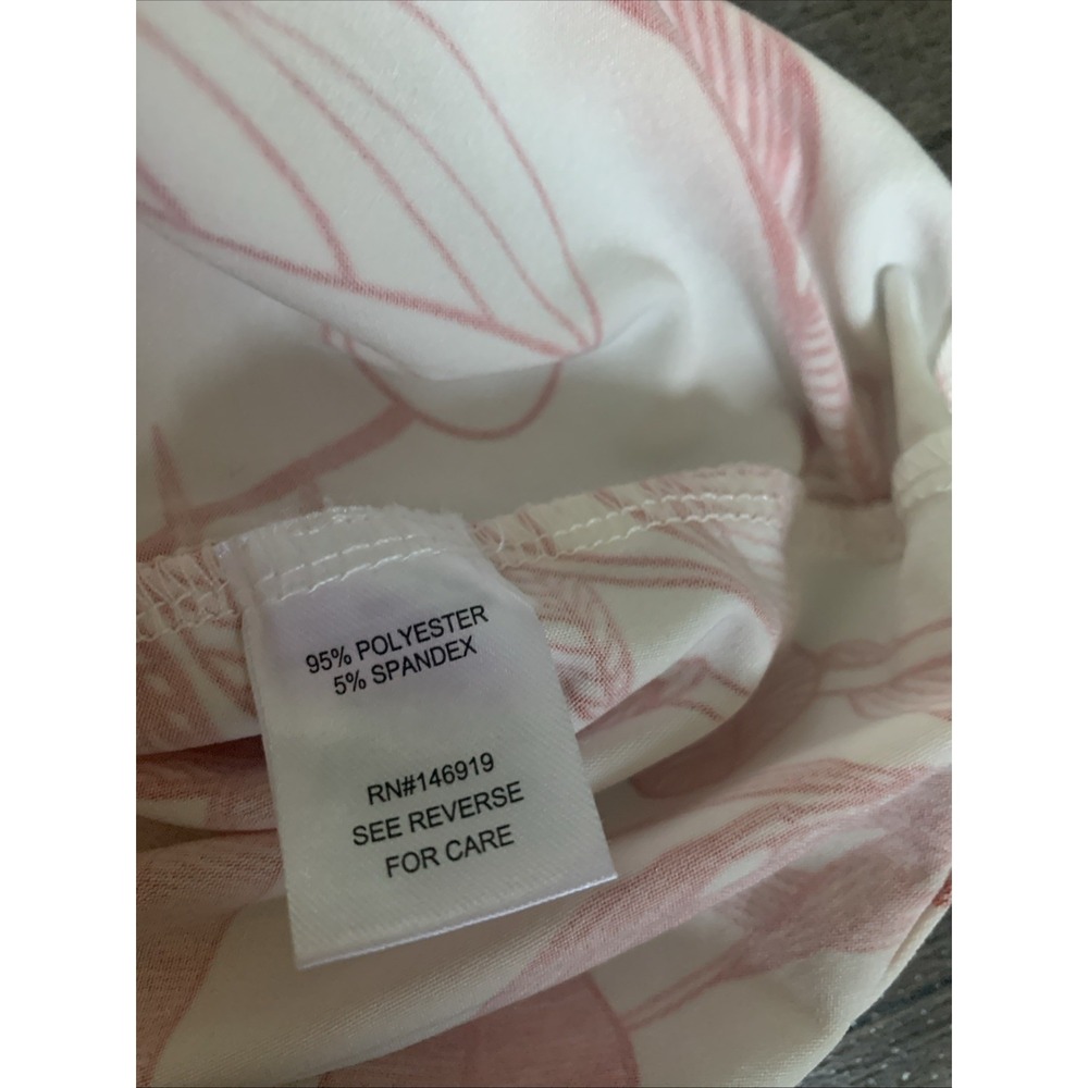Rachel Rachel Roy Blouse Plus Size 2X Red White Tropical Leaf Print Ruffle Top - Picture 3 of 11